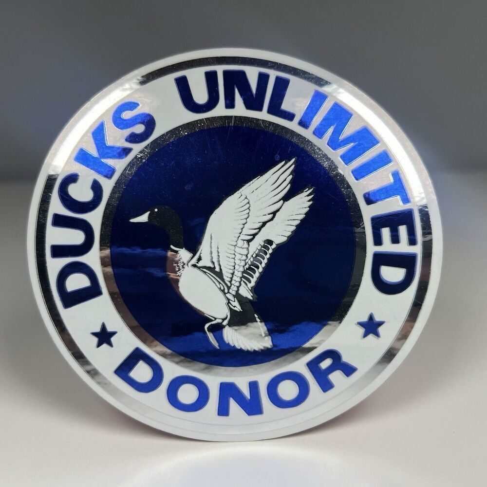 VTG Ducks Unlimited Donor Sticker Decal Silver Blue Bumper Window Hunter Gift